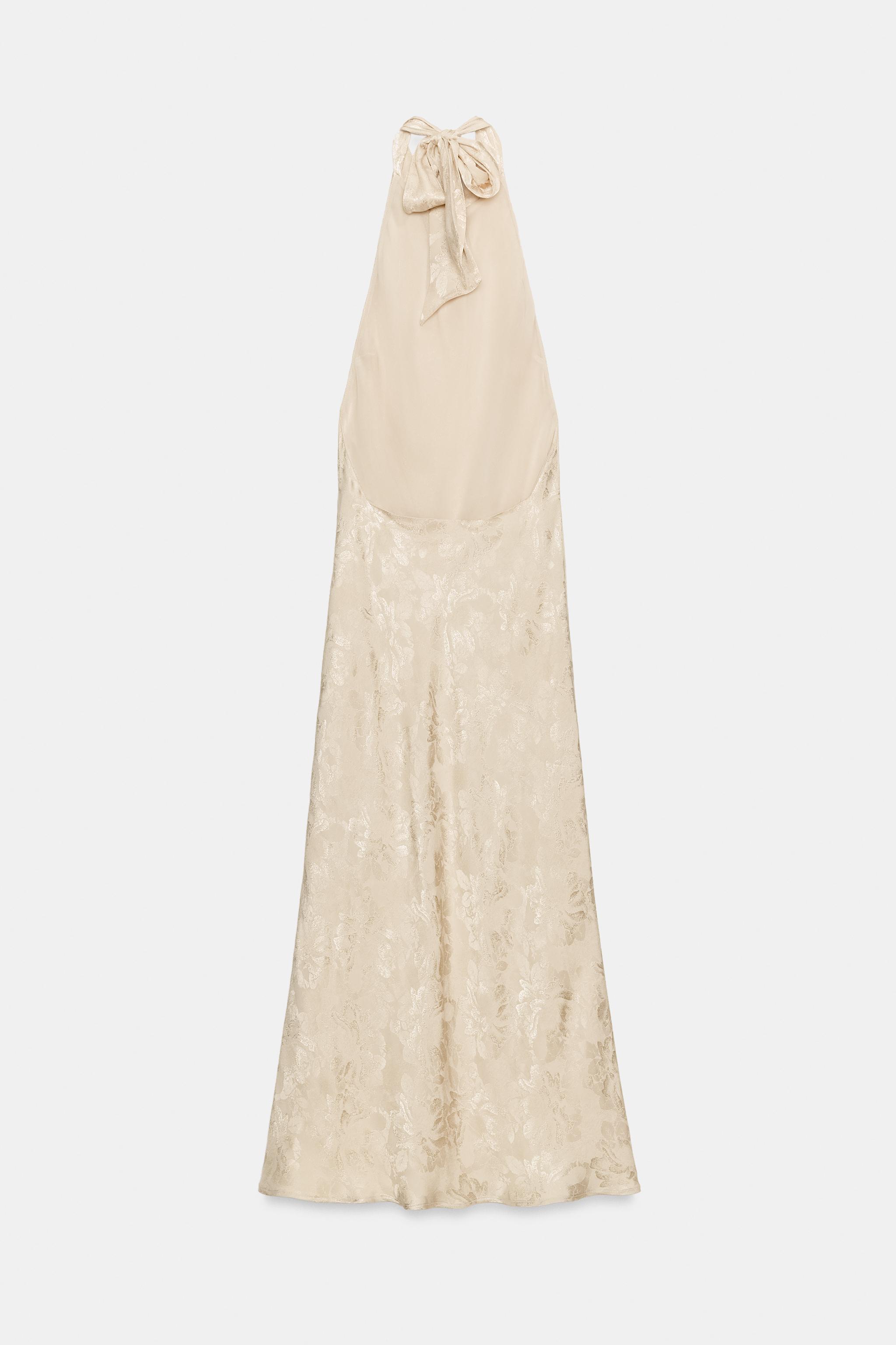 FLORAL JACQUARD MIDI DRESS